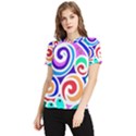 Crazy Pop Art - Doodle Circles   Women s Short Sleeve Rash Guard View1