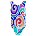 Crazy Pop Art - Doodle Circles   Kids  Cut-Out Back One Piece Swimsuit View1