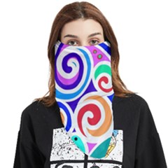 Crazy Pop Art - Doodle Circles   Face Covering Bandana (triangle)