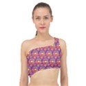 Pink Yellow Neon Squares - Modern Abstract Spliced Up Bikini Top  View1