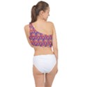 Pink Yellow Neon Squares - Modern Abstract Spliced Up Bikini Top  View2