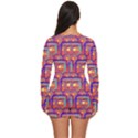 Pink Yellow Neon Squares - Modern Abstract Long Sleeve Boyleg Swimsuit View4