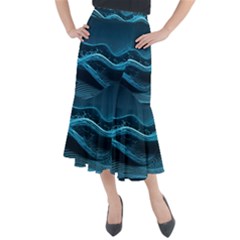 Technology Computer Background (1) Midi Mermaid Skirt