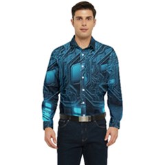 Technology Modern Men s Long Sleeve Pocket Shirt 
