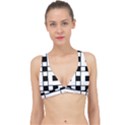 Black And White Pattern Classic Banded Bikini Top View1