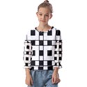 Black And White Pattern Kids  Cuff Sleeve Top View1