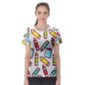 Seamless Pixel Art Pattern Women s Sport Mesh Tee View1