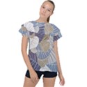 Ackground Leaves Desktop Ruffle Collar Chiffon Blouse View1