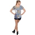 Ackground Leaves Desktop Ruffle Collar Chiffon Blouse View2