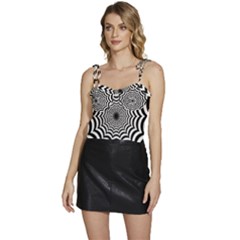 Spider Web Hypnotic Flowy Camisole Tie Up Top