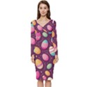 Easter Eggs Egg Long Sleeve V-Neck Bodycon Dress  View1