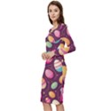 Easter Eggs Egg Long Sleeve V-Neck Bodycon Dress  View2