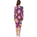 Easter Eggs Egg Long Sleeve V-Neck Bodycon Dress  View4