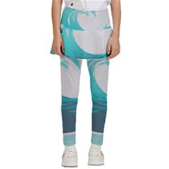 Tidal Wave Ocean Sea Tsunami Wave Minimalist Kids  Skirted Pants
