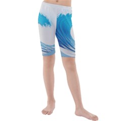 Wave Tsunami Tidal Wave Ocean Sea Water Kids  Mid Length Swim Shorts