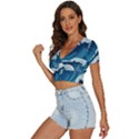 Waves Ocean Sea Pattern Water Tsunami Rough Seas V-Neck Crop Top View2