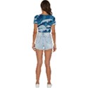 Waves Ocean Sea Pattern Water Tsunami Rough Seas V-Neck Crop Top View4