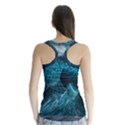 Tsunami Waves Ocean Sea Water Rough Seas Blue Racer Back Sports Top View2