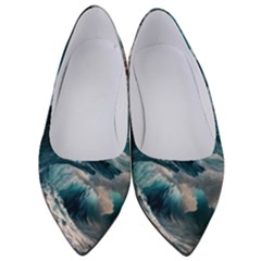 Tsunami Waves Ocean Sea Water Rough Seas Women s Low Heels