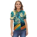Waves Ocean Sea Abstract Whimsical Abstract Art 3 Women s Short Sleeve Double Pocket Shirt View1