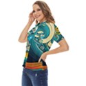 Waves Ocean Sea Abstract Whimsical Abstract Art 3 Women s Short Sleeve Double Pocket Shirt View3