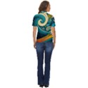 Waves Ocean Sea Abstract Whimsical Abstract Art 3 Women s Short Sleeve Double Pocket Shirt View4