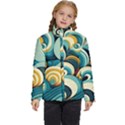 Waves Ocean Sea Abstract Whimsical Abstract Art 6 Kids  Puffer Bubble Jacket Coat View1