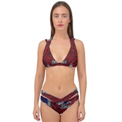 Union Jack Flag Uk Patriotic Double Strap Halter Bikini Set