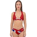 Union Jack Flag Uk Patriotic Double Strap Halter Bikini Set View1