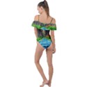 River Forest Landscape Nature Frill Detail One Piece Swimsuit View2