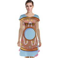 Dessert Food Donut Sweet Decor Chocolate Bread Cap Sleeve Nightdress