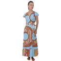 Dessert Food Donut Sweet Decor Chocolate Bread Flutter Sleeve Maxi Dress View1