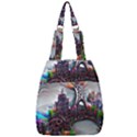 Abstract Art Psychedelic Art Experimental Center Zip Backpack View1
