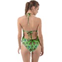 Flower Mandala Art Drawing Spring Background Halter Cut-Out One Piece Swimsuit View2