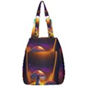 Ai Generated Mushrooms Wallpaper Center Zip Backpack View1
