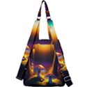 Ai Generated Mushrooms Wallpaper Center Zip Backpack View2