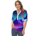 Fantasy Universe Art Wallpaper Artwork Zip Up Long Sleeve Blouse View2