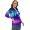Fantasy Universe Art Wallpaper Artwork Zip Up Long Sleeve Blouse View3