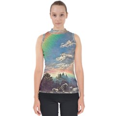 Abstract Art Psychedelic Arts Experimental Mock Neck Shell Top