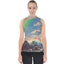 Abstract Art Psychedelic Arts Experimental Mock Neck Shell Top View1