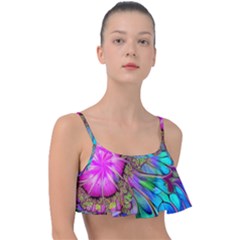 Abstract Art Psychedelic Experimental Frill Bikini Top