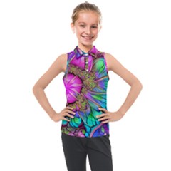 Abstract Art Psychedelic Experimental Kids  Sleeveless Polo Tee