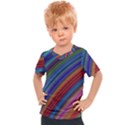 Multicolored Stripe Curve Striped Background Kids  Sports Tee View1