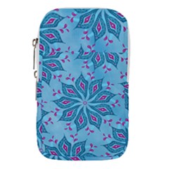 Flower Template Mandala Nature Blue Sketch Drawing Waist Pouch (large)