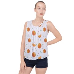 Oranges Bubble Hem Chiffon Tank Top