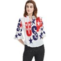 Usa Stars Fourth Of July Symbol America Usa Stars Loose Horn Sleeve Chiffon Blouse View1