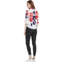 Usa Stars Fourth Of July Symbol America Usa Stars Loose Horn Sleeve Chiffon Blouse View2