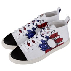 Us Flag Flower Sunshine Flag America Usa Men s Mid-top Canvas Sneakers