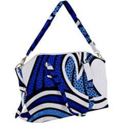 Print Water Waves Canvas Crossbody Bag