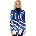 Print Water Waves Button Up Hooded Coat  View1